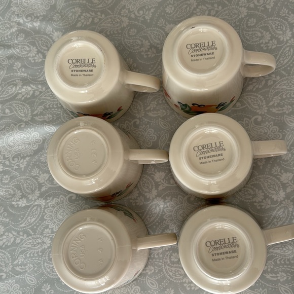 Corelle Corning USA Stoneware Abundance Series set of 6 coffee cups mugs - Picture 13 of 13